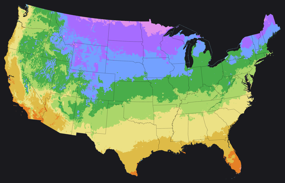 USDA Plant Hardiness Zone Map